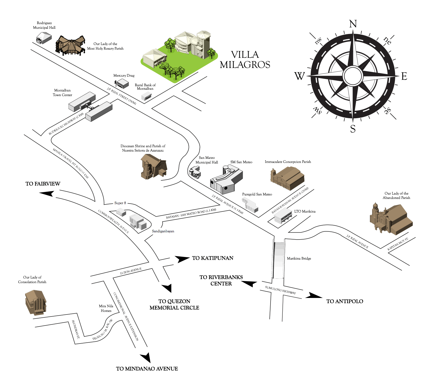 Villa Milagros Map