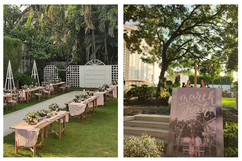 garden reception venue, intimate wedding